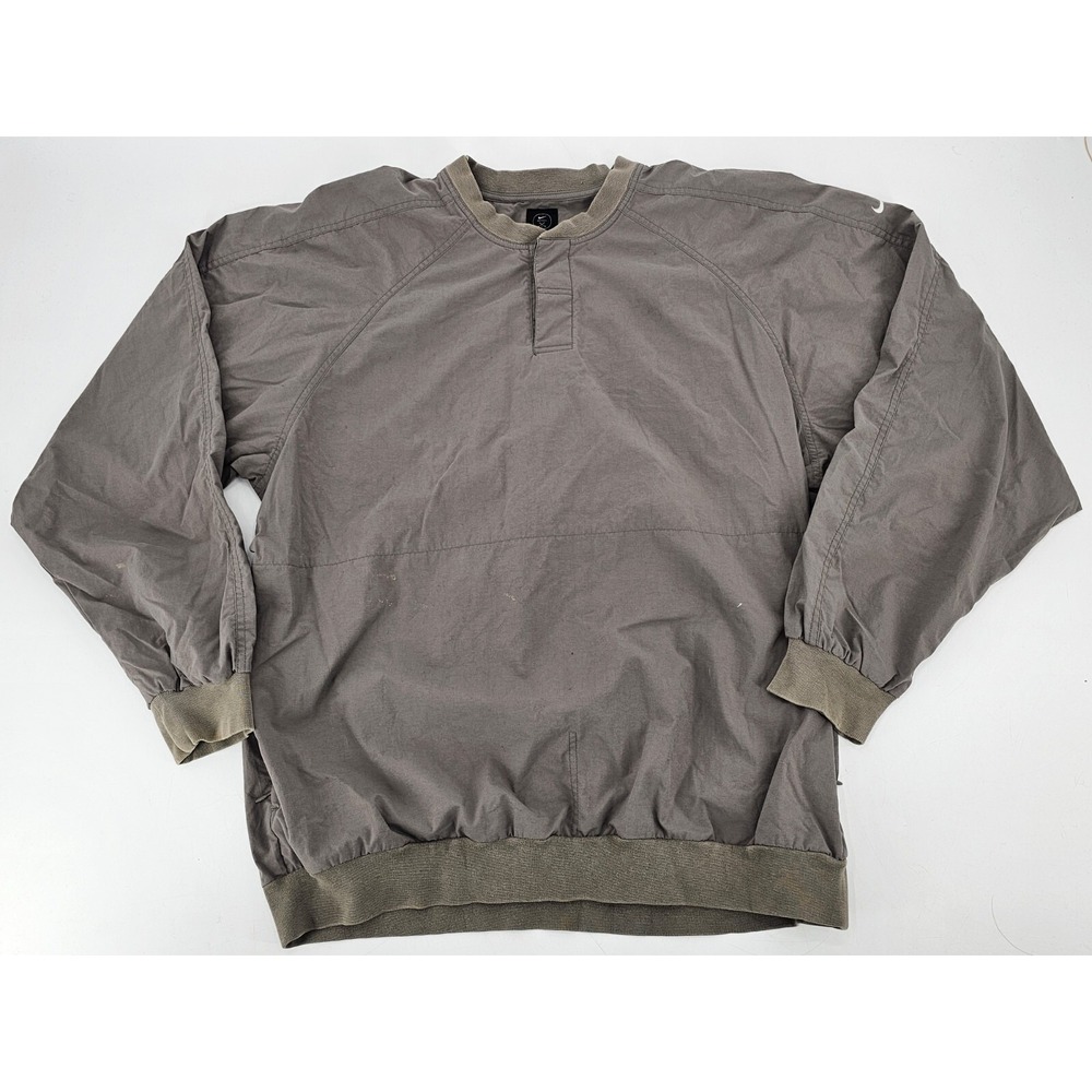 Vtg Nike Golf Windbreaker‎ Jacket Men's Large Brown Pullover Henley Golf Y2K